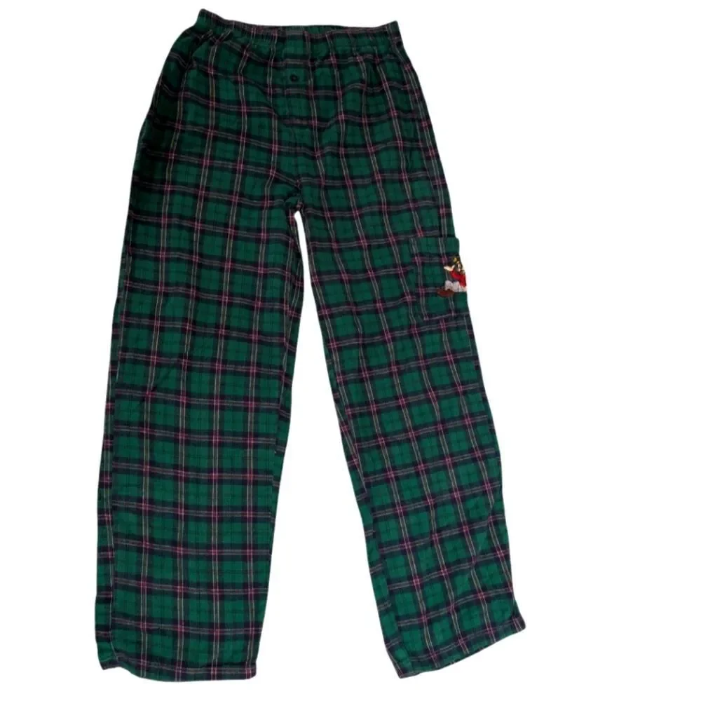 Disney green plaid flannel embroidered goofy pajama pants size small - Picture 5 of 5